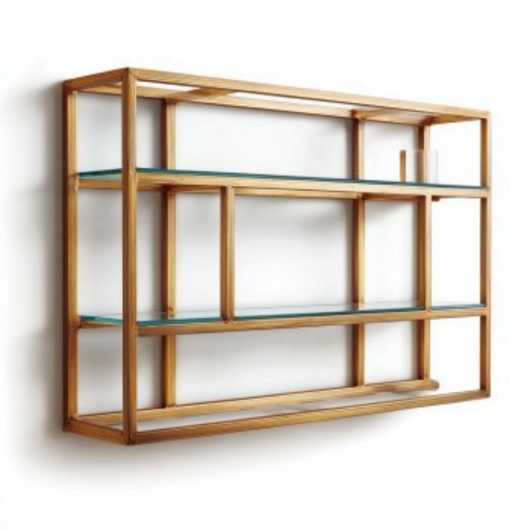 Wandrek van bamboe voor het tentoonstellen van decoraties - 100 x 20 x 60