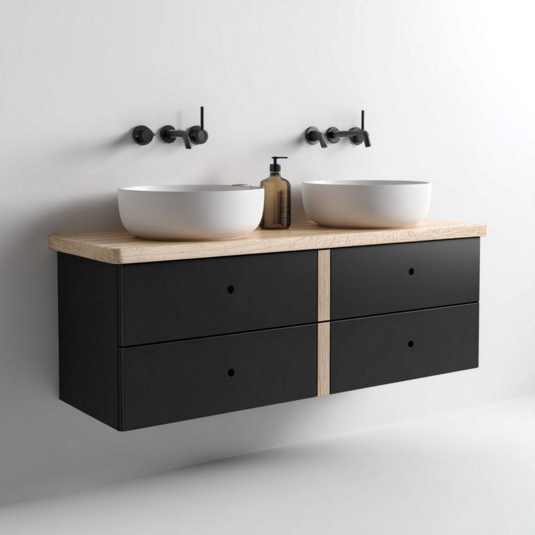 Wastafelmeubel met opbergruimte voor de badkamer - Hout en MDF - 120 x 50 x 40