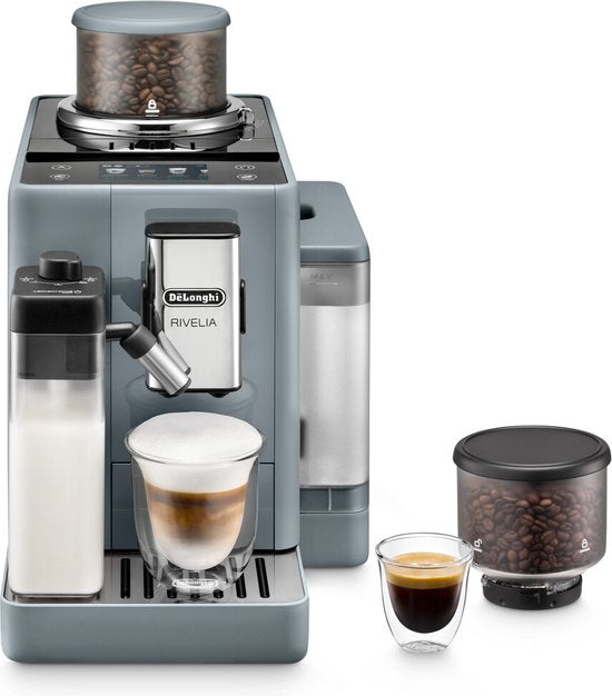 De'Longhi Rivelia - volautomatische espressomachine met LatteCrema Hot melkopschuimer en Bean Switch System - Pebble Grey - EXAM440.55.G