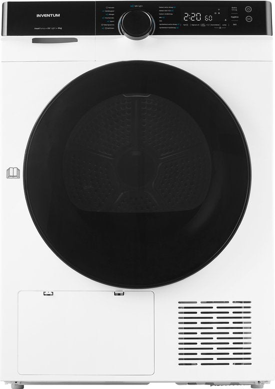 Inventum VDW8030B - Warmtepompdroger - 8kg - 14 programma's - UV-licht - 66 dB - Wasdroger - Zwart(Wit - 8kg)