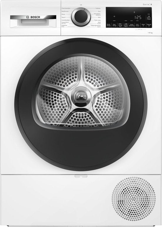 Bosch WQG133DBNL - Serie 6 - Wasdroger - Warmtepompdroger - 8 kg - Stil - Droogt zoals jij wilt met Auto Dry - Easyclean filter - Trommelverlichting