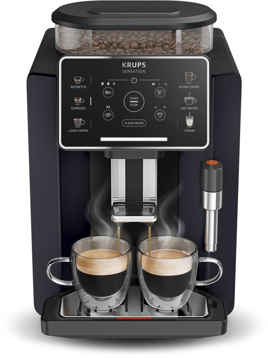 Krups Sensation C50 EA910B - Volautomatische Espressomachine - Nachtzwart - Favorieten Opslaan - Koffiemachine met bonen