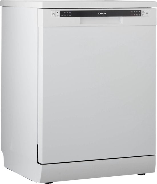 Tomado TDW6001B - Vrijstaande vaatwasser - 12 couverts - Energielabel D - 47 dB - Bestekmandje - Zwart(Wit)