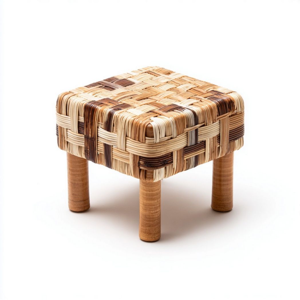 Krukje van gevlochten materiaal voor de woonkamer - 30 x 30 x 25