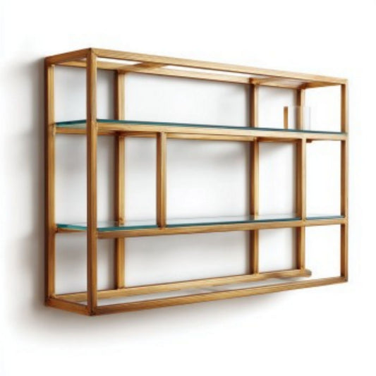 Wandrek van bamboe voor het tentoonstellen van decoraties - 100 x 20 x 60