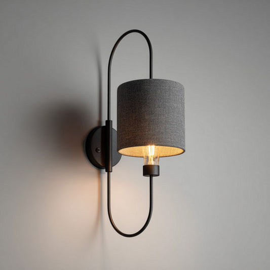 Wandlamp met textiele kap voor een moderne inrichting - 25 x 15 x 30