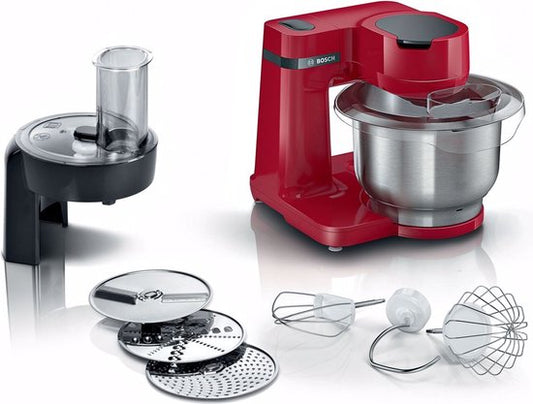 Bosch MUM Serie 2 - MUMS2ER01 - Keukenmachine - 700W - 3,8L - 3 Snijschijven - Rood(Rood)