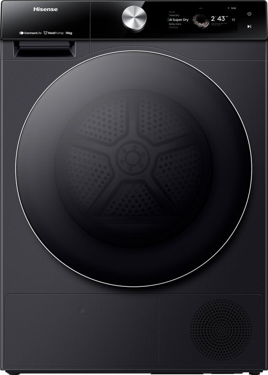 Hisense 7S Serie DH7S107BB - Wasdroger met Energielabel C - TFT Display - Warmtepompdroger - 10kg - ConnectLife - Basket Dry