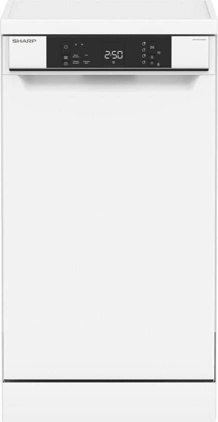 Sharp QWNS1CF49EWEU - vrijstaande vaatwasser - energie label E - 4 programma's - 45 cm - wit