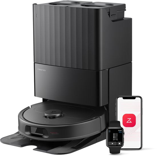 Roborock QV 35S Robotstofzuiger– 10000 Pa zuigkracht– Dubbele anti-klitborstels– Slimme obstakelvermijding– Dubbele opklapbare– Draaiende dweilen– Automatisch dweilen– Zelfdrogend– Zwart–Qrevo plus Upgrade(Zwart)