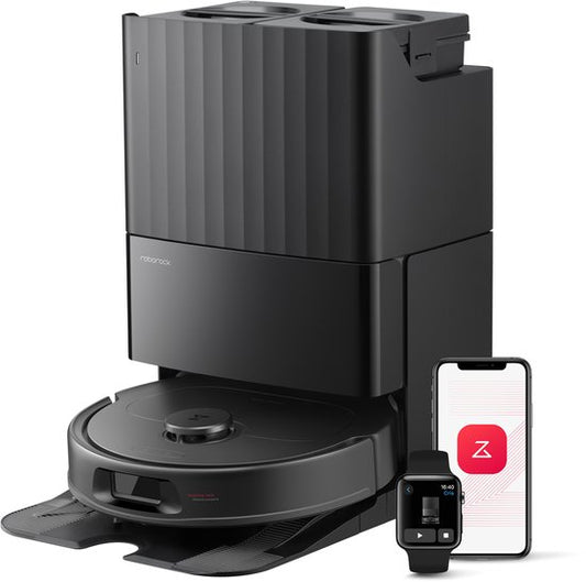 Roborock QV 35S Robotstofzuiger– 10000 Pa zuigkracht– Dubbele anti-klitborstels– Slimme obstakelvermijding– Dubbele opklapbare– Draaiende dweilen– Automatisch dweilen– Zelfdrogend– Zwart–Qrevo plus Upgrade(Zwart)