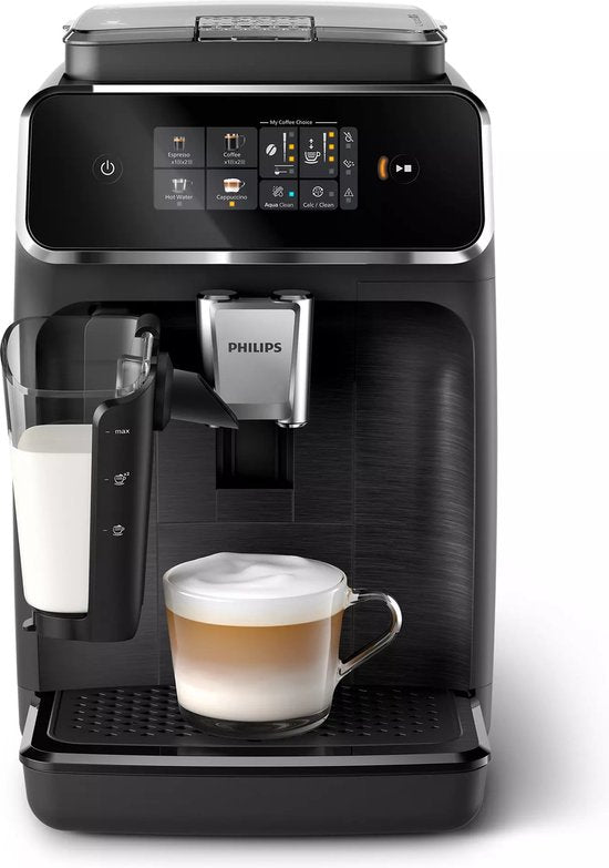 Philips 2300 Series - Espressomachine - 4 Verschillende Dranken - 4 Verschillende Dranken - LatteGo Melksysteem - 40% Stiller - AquaClean Filter - Volautomatisch - Zwart - Koffiemachine met bonen - EP2334/10(Zwart)
