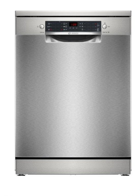 Bosch SMS26AI01F - Serie 2 - Vaatwasser - Vrijstaande vaatwasser - 60 cm - Geborsteld staal -Extra Droog: optie voor extra grondige droogresultaten(RVS)