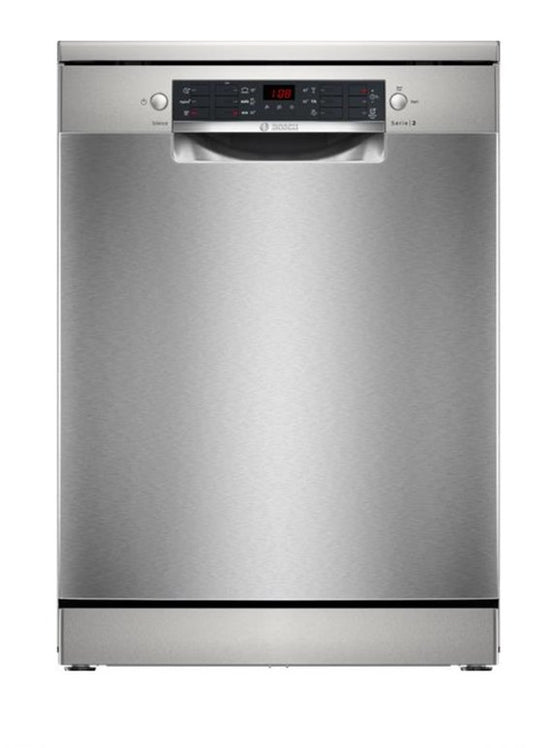 Bosch SMS26AI01F - Serie 2 - Vaatwasser - Vrijstaande vaatwasser - 60 cm - Geborsteld staal -Extra Droog: optie voor extra grondige droogresultaten(RVS)