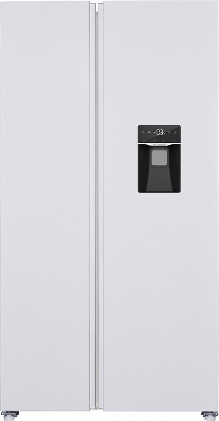 Exquisit SBS146-WS-040ES - Amerikaanse koelkast - Waterdispenser - Display - 5 Jaar Garantie - No Frost - 439 liter - Zilver(Wit)