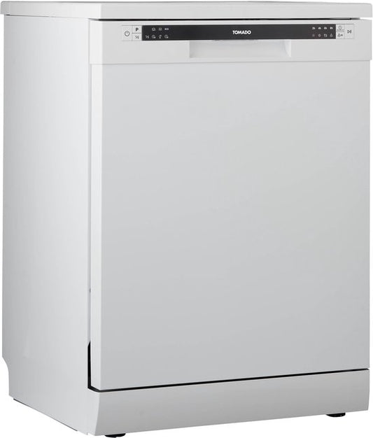 Tomado TDW6001B - Vrijstaande vaatwasser - 12 couverts - Energielabel D - 47 dB - Bestekmandje - Zwart(Wit)